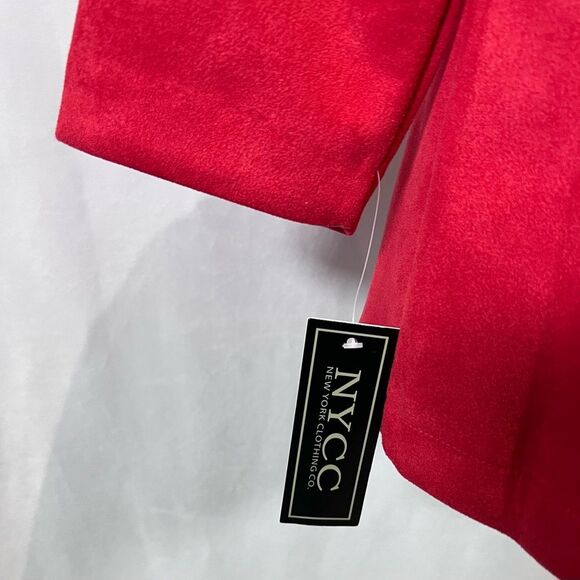 NYCC red faux suede blazer jacket size small NWT - Picture 6 of 7